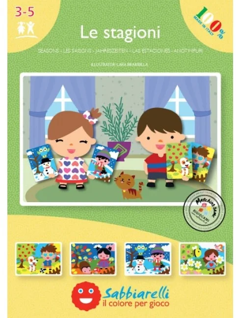 Sabbiarelli Sabbiarelli Sandmalerei-Album Jahreszeiten 15×20 cm 5 Stück