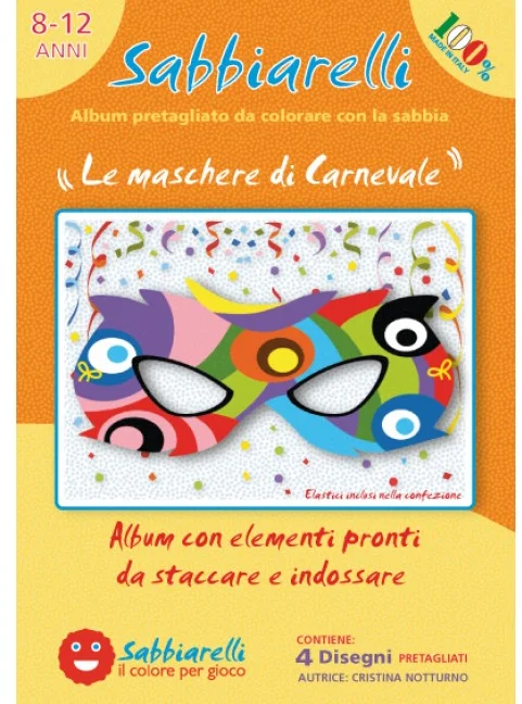 Sabbiarelli Sabbiarelli Sandmalereialbum Karnevalsmasken 4 Stück