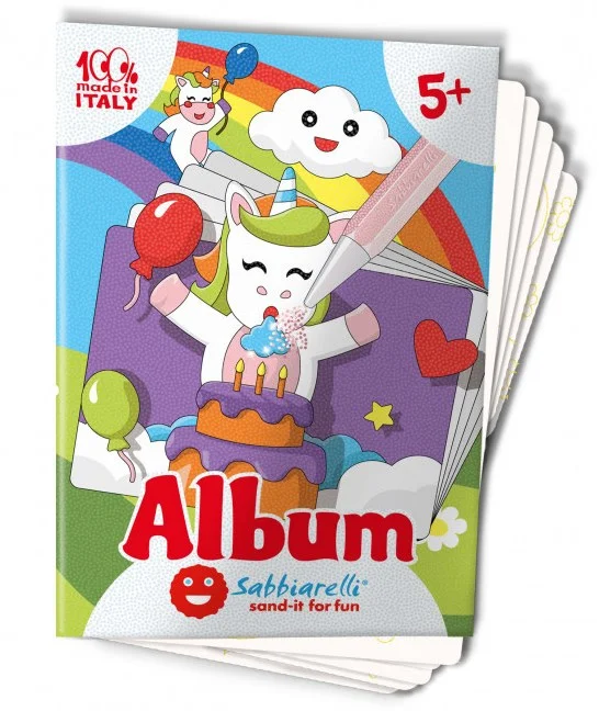 Sabbiarelli Sabbiarelli Zandschilderen Album Eenhoorns 15×20 cm
