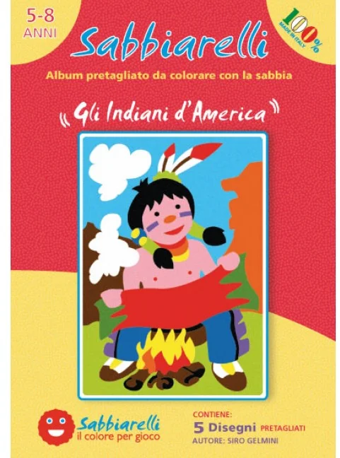 Sabbiarelli Sabbiarelli Zandschilderen Album Indianen 15×20 cm 5 stuks