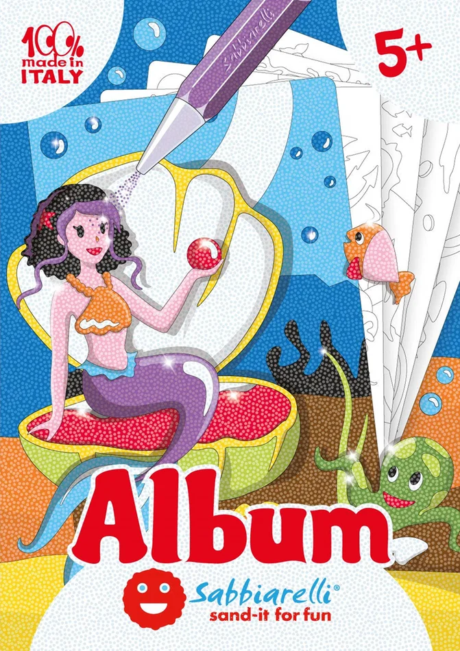 Sabbiarelli Sabbiarelli Zandschilderen Album Zeemeerminnen 15×20 cm 5 stuks