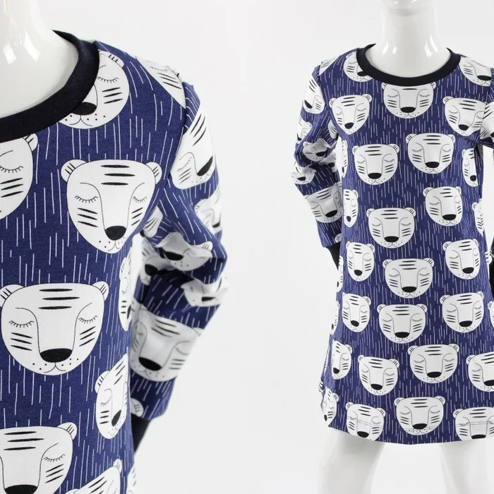 SALE Shirtkleid langarm für Kinder mit Tigern 110/116