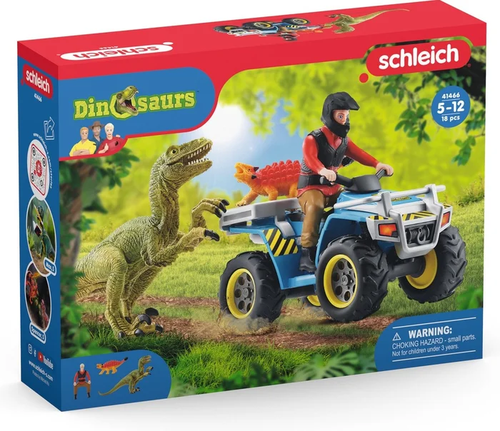 Schleich Dinosaurier – Quad Flucht vor Velociraptor 41466
