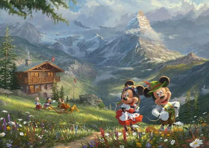 Schmidt Disney Mickey & Minnie in de Alpen, 1000 stukjes