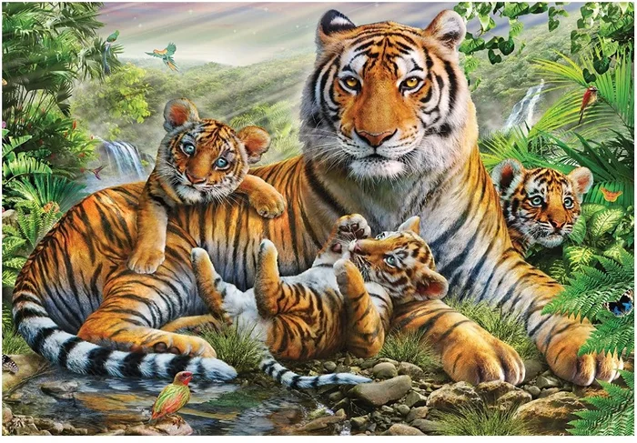 Schmidt Tiger und Welpen – 1000 Teile