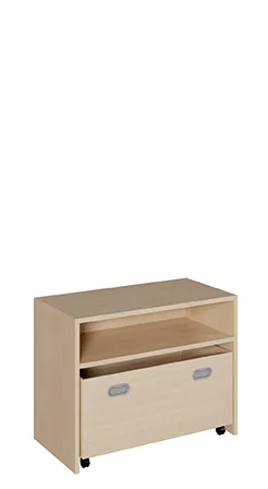 Schrank mit hohen Sockelnischen inkl. 1 gr. Rollkasten, Höhe 60 cm