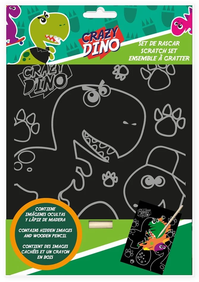 Scratch Kunst Crazy Dino