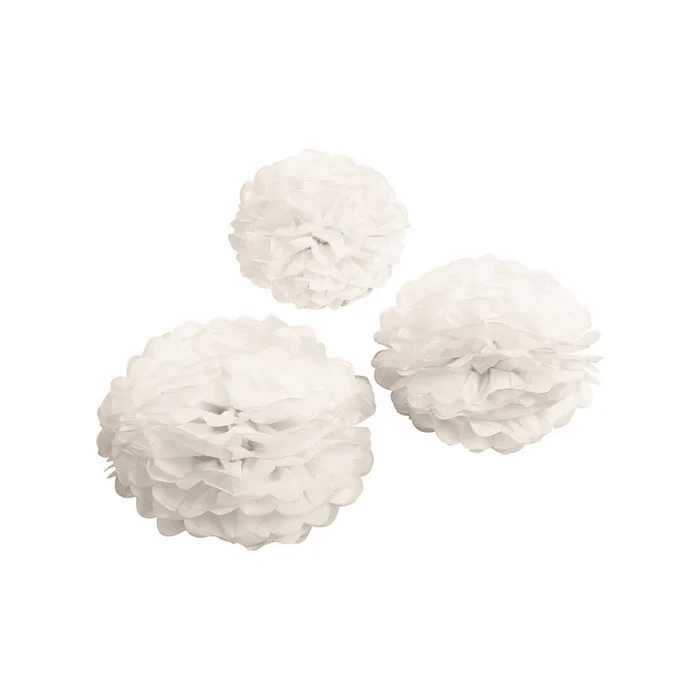 Seidenpapier-Pompons weiß
