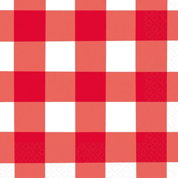 Servietten Picknick rot-weiß-kariert klein