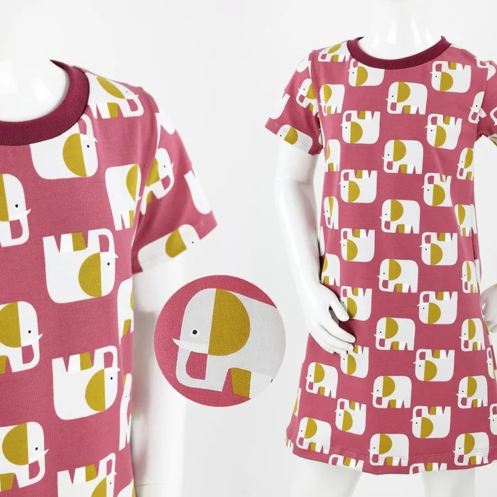 Shirtkleid für Kinder mit Elefanten