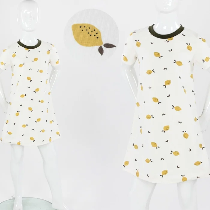 Shirtkleid für Kinder mit Zitronen