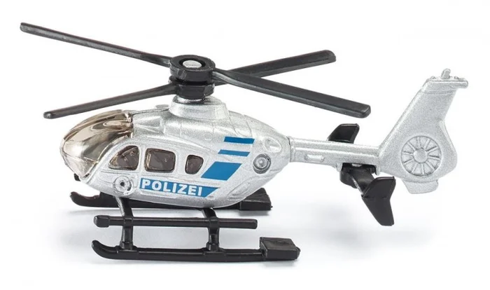 SIKU 0807, Polizei-Hubschrauber, Metall/Kunststoff, Silber, Drehbare Rotoren