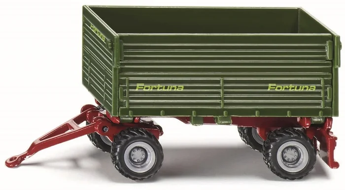 SIKU 1077, Zwei-Achs-Anhänger, Metall/Kunststoff, Grün, Seitlich kippbare Mulde