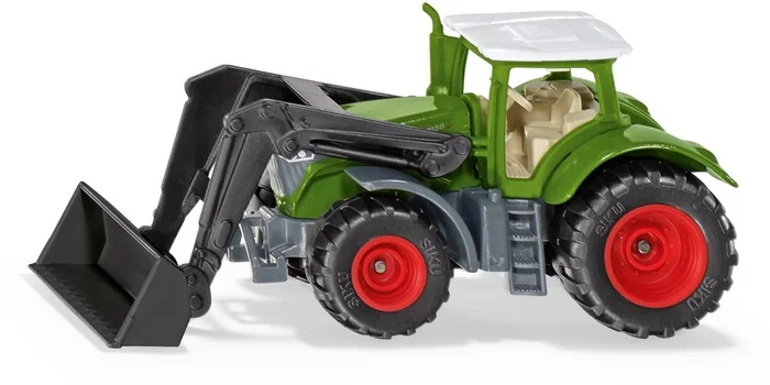SIKU 1393, Fendt 1050 Vario Traktor mit Frontlader, Grün/Schwarz, Beweglicher Frontlader, Abnehmbare Kabine, Reifen aus Gummi