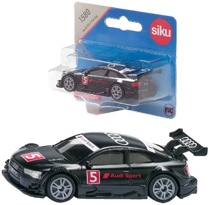 SIKU 1580, Audi RS 5 Racing Rennwagen, Metall/Kunststoff, Multicolor, Großer Heckflügel, Spielzeugfahrzeug für Kinder