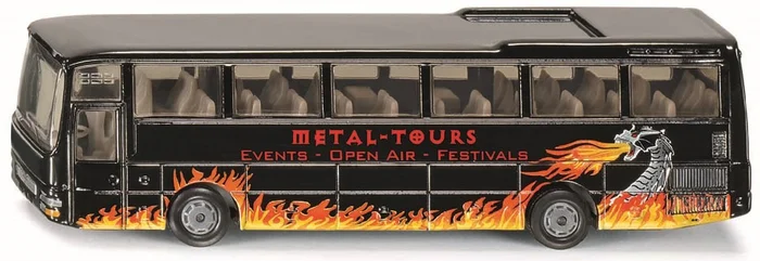 SIKU 1624, MAN Reisebus, Metall/Kunststoff, Schwarz, Spielzeugauto für Kinder