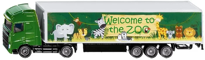 SIKU 1627, Sattelzug, Metall/Kunststoff, Grün, Bereifung aus Gummi, Öffenbare Heckklappe