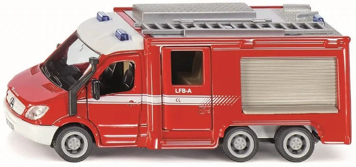 SIKU 2113, Feuerwehr Mercedes-Benz Sprinter, 1:50, Metall/Kunststoff, Rot, Öffenbare Türen