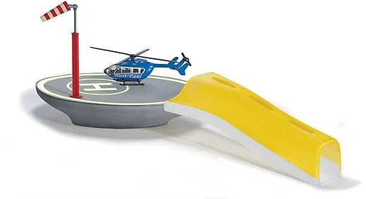 SIKU 5506, Hubschrauberlandeplatz inkl. Hubschrauber „Heli Taxi“ in Größe 1:87, Kunststoff, Multicolor, Kompatibel mit Hubschraubern im Maßstab 1:50 und 1:87, Vielseitig einsetzbar