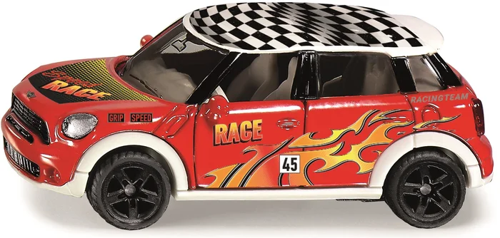 siku 6504, Bastelset Style my siku, MINI Countryman Race, Limitierte Auflage, Metall/Kunststoff, Rot, Spielzeugauto inkl. Stickerbogen zur individuellen Gestaltung