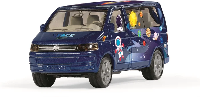 Siku Siku knutselset Style my VW T5 Astronaut speelgoedauto metaal/kunststof blauw incl. stickervel voor individuele vormgeving achterklep kan open“