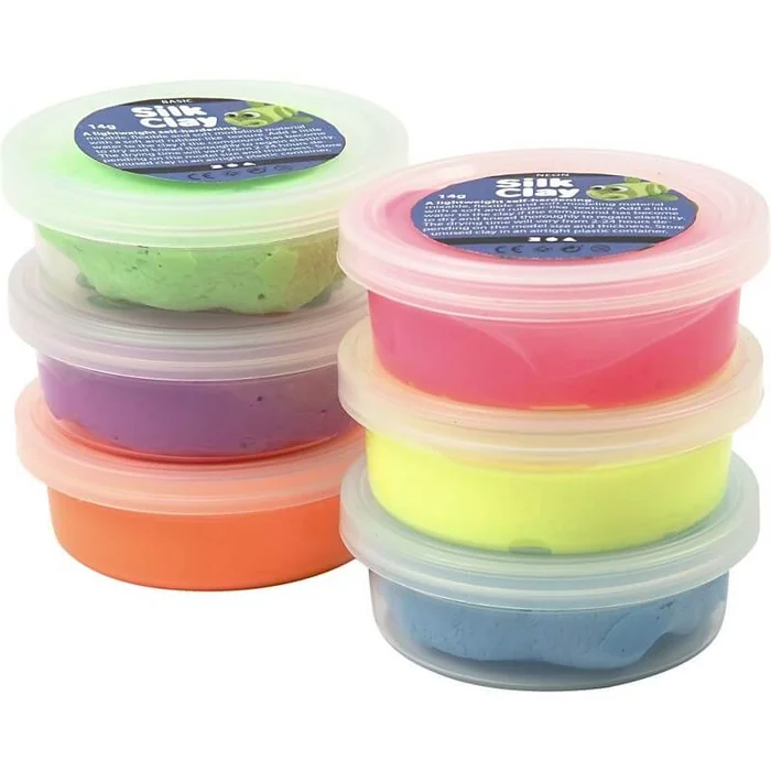 Silk Clay Set Neonfarben, 6Dosen