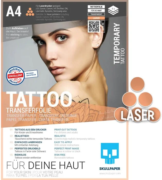Skullpaper Skullpaper Tattoo Folie Laser A4 4 Vel
