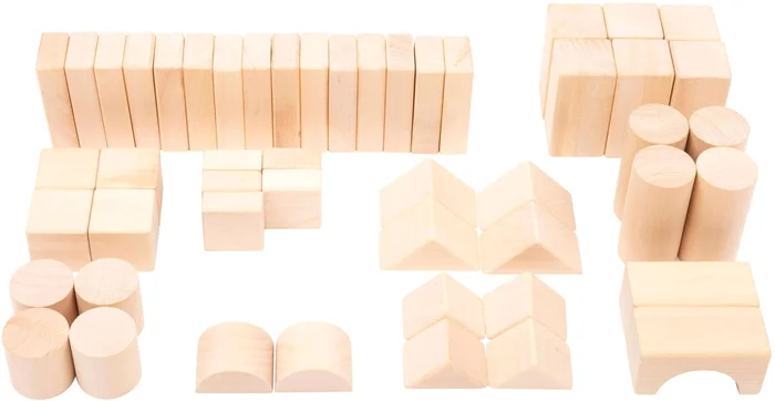 Small Foot – Houten Bouwblokken Natuurlijk in Zak, 50dlg.