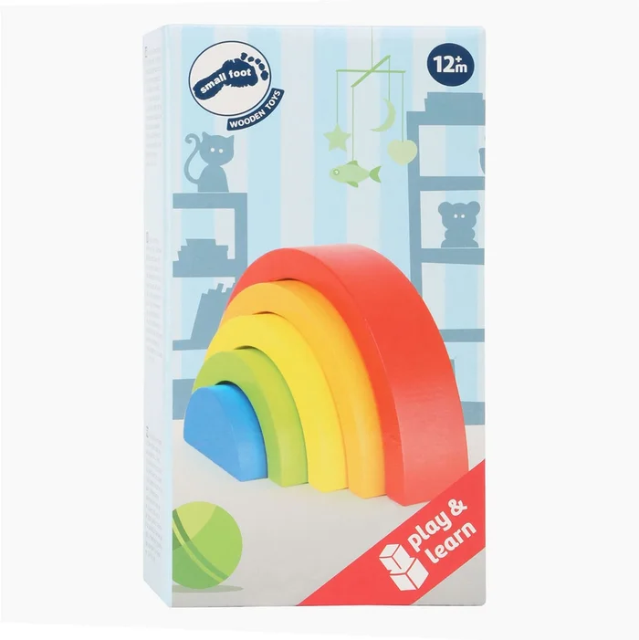 Small Foot – Houten Bouwblokken Regenboog, 5dlg.