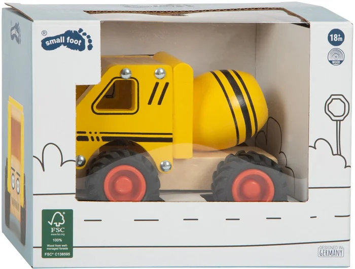 Small Foot – Houten Cementvrachtwagen Geel