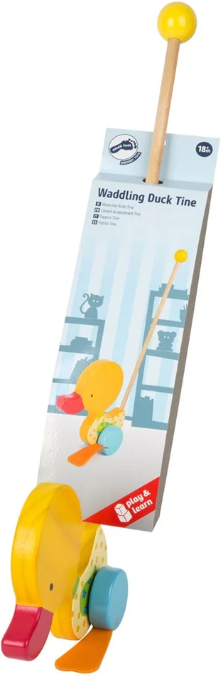 Small Foot – Houten Duwfiguur Eend Tina met Stok