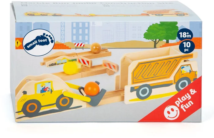 Small Foot – Houten Knikkerbaan Junior Bouwplaats, 10dlg.