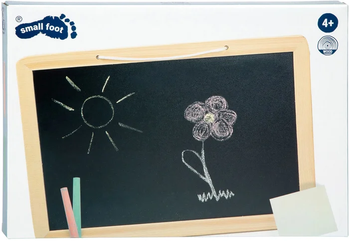Small Foot – Houten Krijtbord met Gekleurde Krijtjes, 7dlg.
