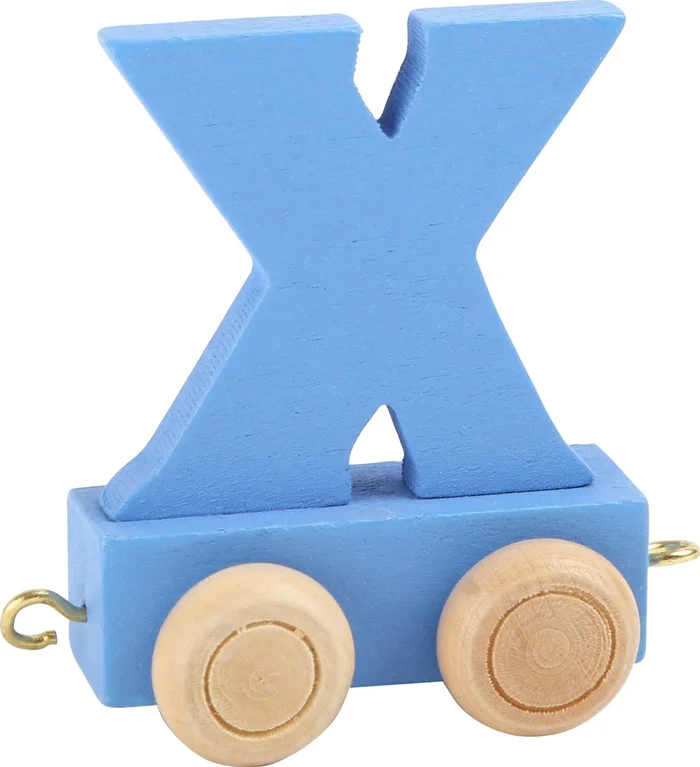 Small Foot – Houten Lettertrein Blauw – X – 12 stuks