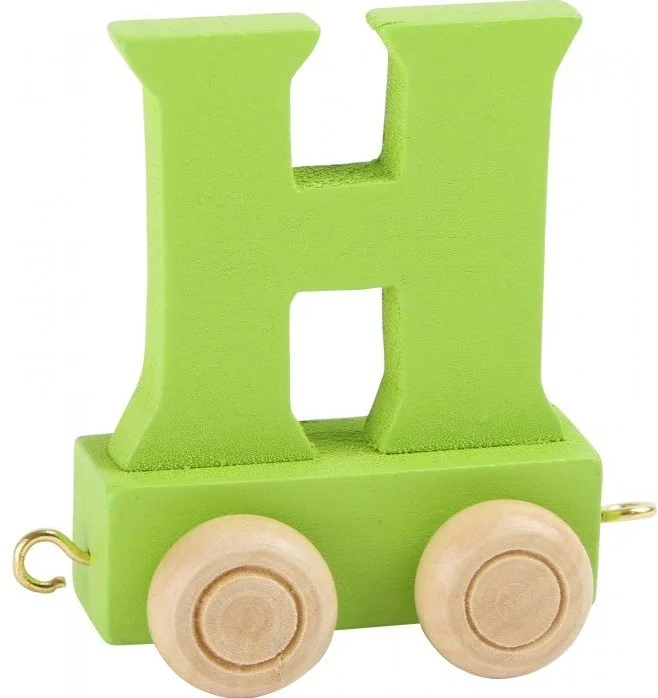 Small Foot – Houten Lettertrein Groen – H – 12 stuks