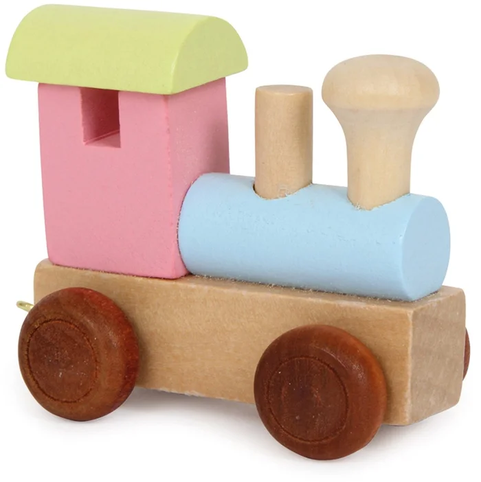 Small Foot – Houten Lettertrein Locomotief Gekleurd – 12 stuks