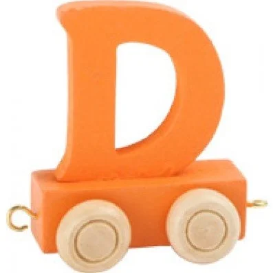 Small Foot – Houten Lettertrein Oranje – D – 12 stuks
