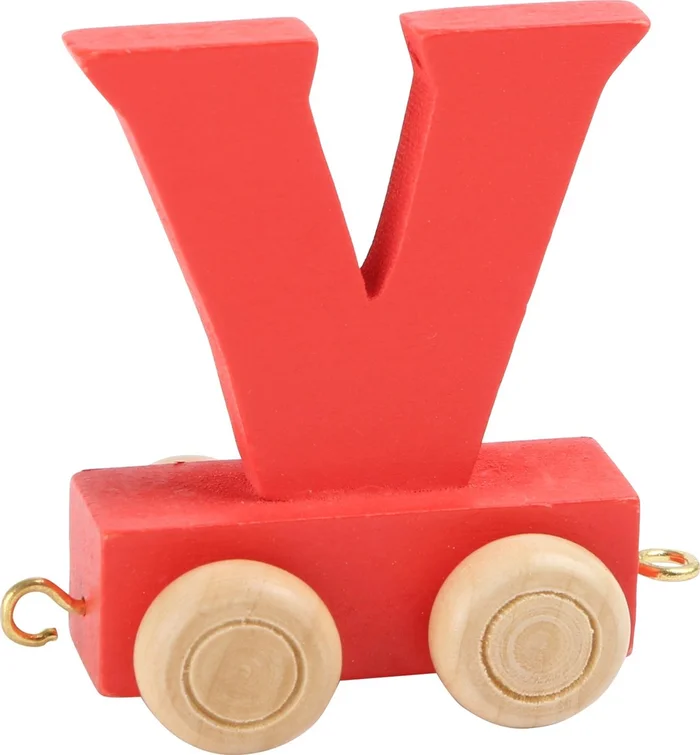 Small Foot – Houten Lettertrein Rood – V – 12 s tuks