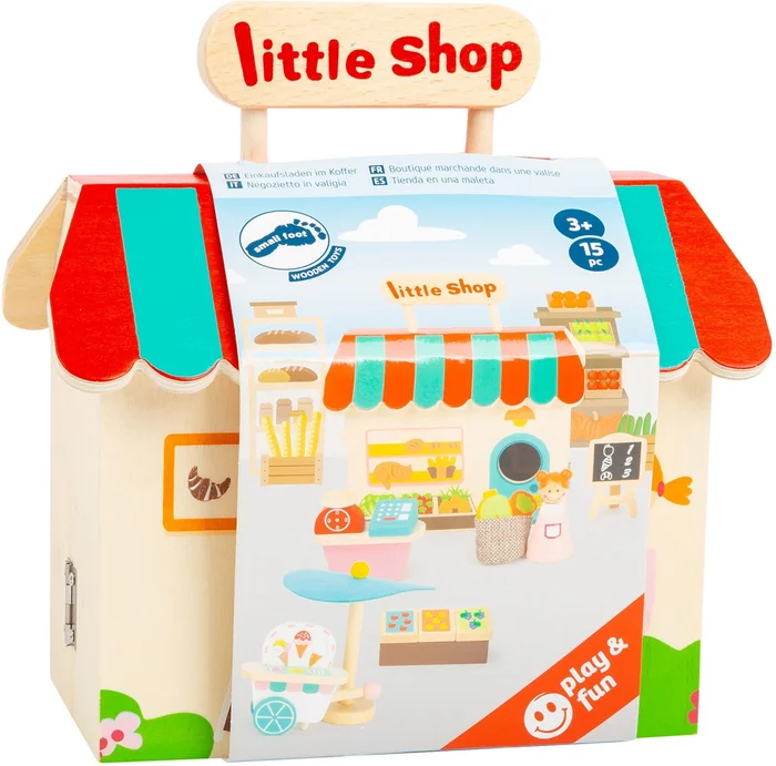 Small Foot – Houten Meeneem Speelwinkel Poppenhuis, 15dlg.