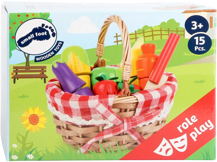 Small Foot – Houten Picknickmand met Snij Fruit, 15dlg.