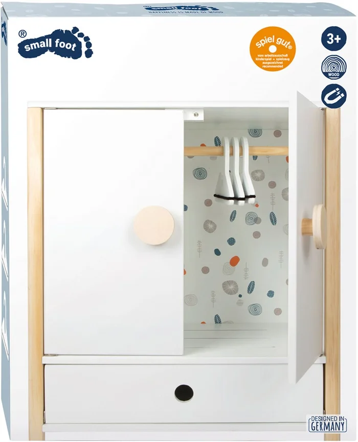 Small Foot – Houten Poppen Kledingkast Little Button met Hangers , 3dlg.