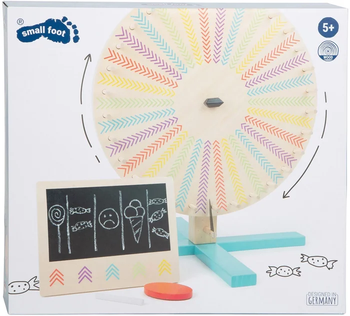 Small Foot – Houten Rad van Fortuin, 4dlg.