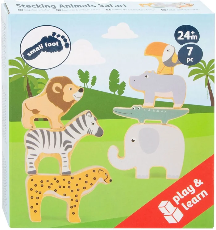 Small Foot – Houten Safaridieren Balansspel, 7dlg.