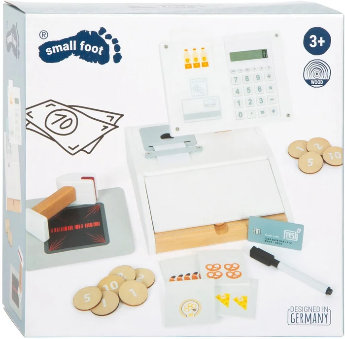 Small Foot – Houten Speelgoedkassa met Scanner, 15dlg.