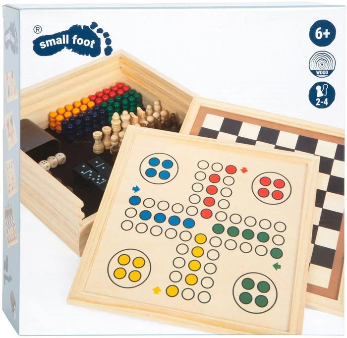 Small Foot – Houten Spellen 7 Klassiekers in Opbergkist