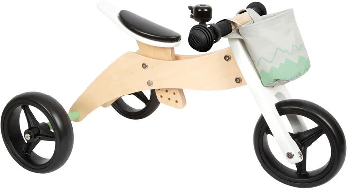 Small Foot – Houten Training Driewieler/Loopfiets 2in1 Saliegroen