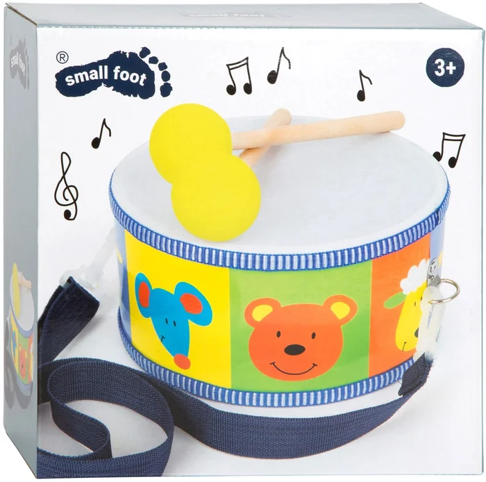 Small Foot – Houten Trommel Dieren met Stokken, 3dlg.