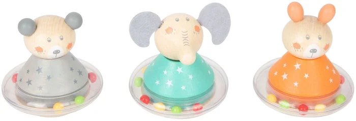 Small Foot – Houten Tuimelaar Rammelaar Beer, per stuk