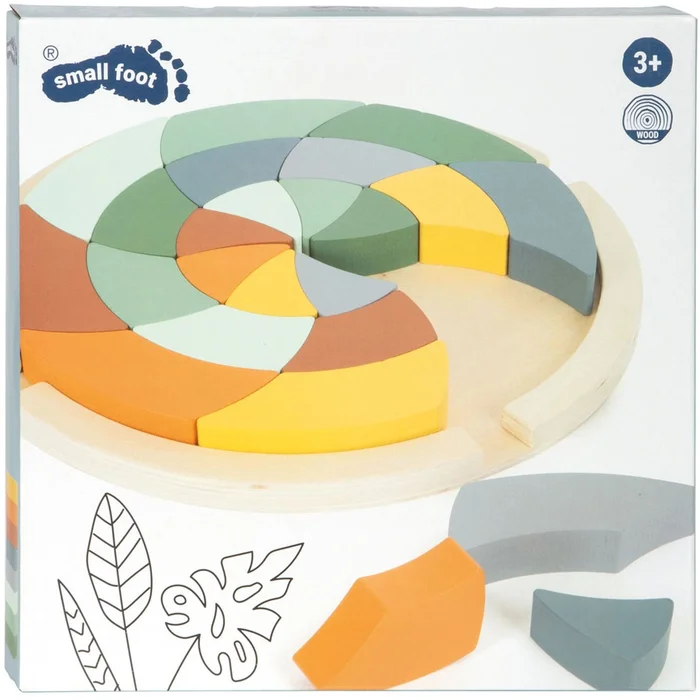 Small Foot – Houten Vormenpuzzel Safari Rond, 24st.