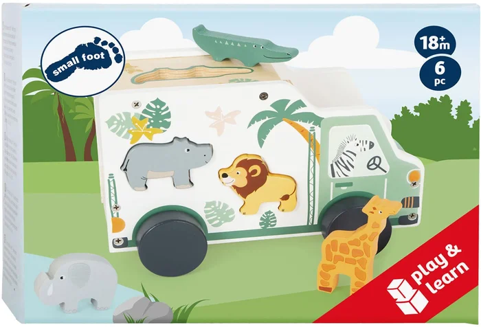 Small Foot – Houten Vormenstoof Jeep Safari, 6dlg.